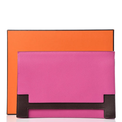 Hermes Evercolor Evergrain Multiplis Clutch Magnolia Havane 10 of 10