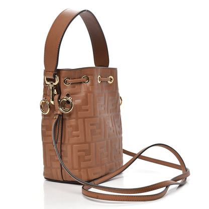 Fendi Vitello Cristallo Nature F is Fendi FF 1974 Embossed Mini Mon Tresor Bucket Bag Cuoio 4 of 11