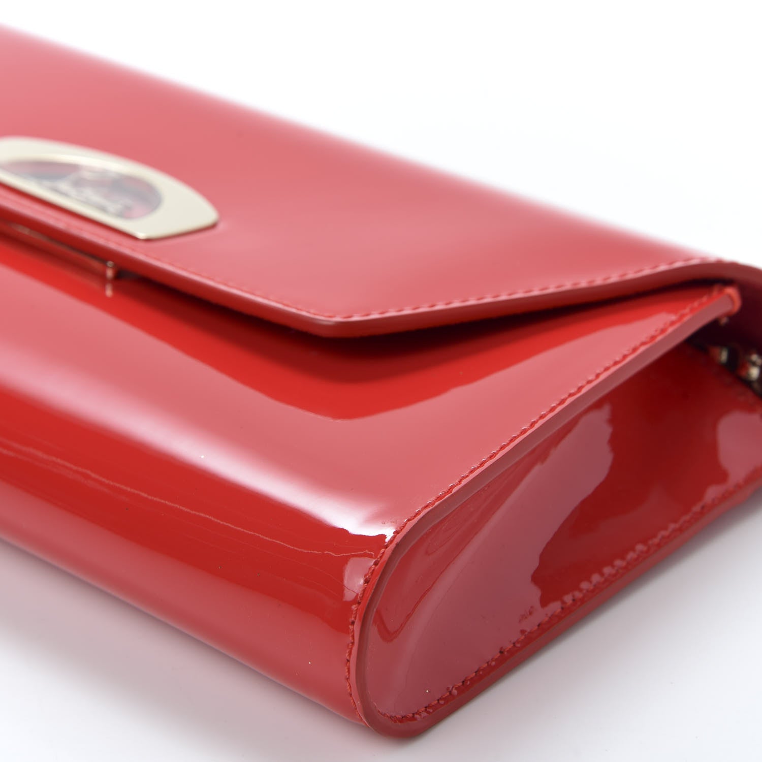 Christian Louboutin Patent Vero Dodat Clutch Fraise 6 of 9