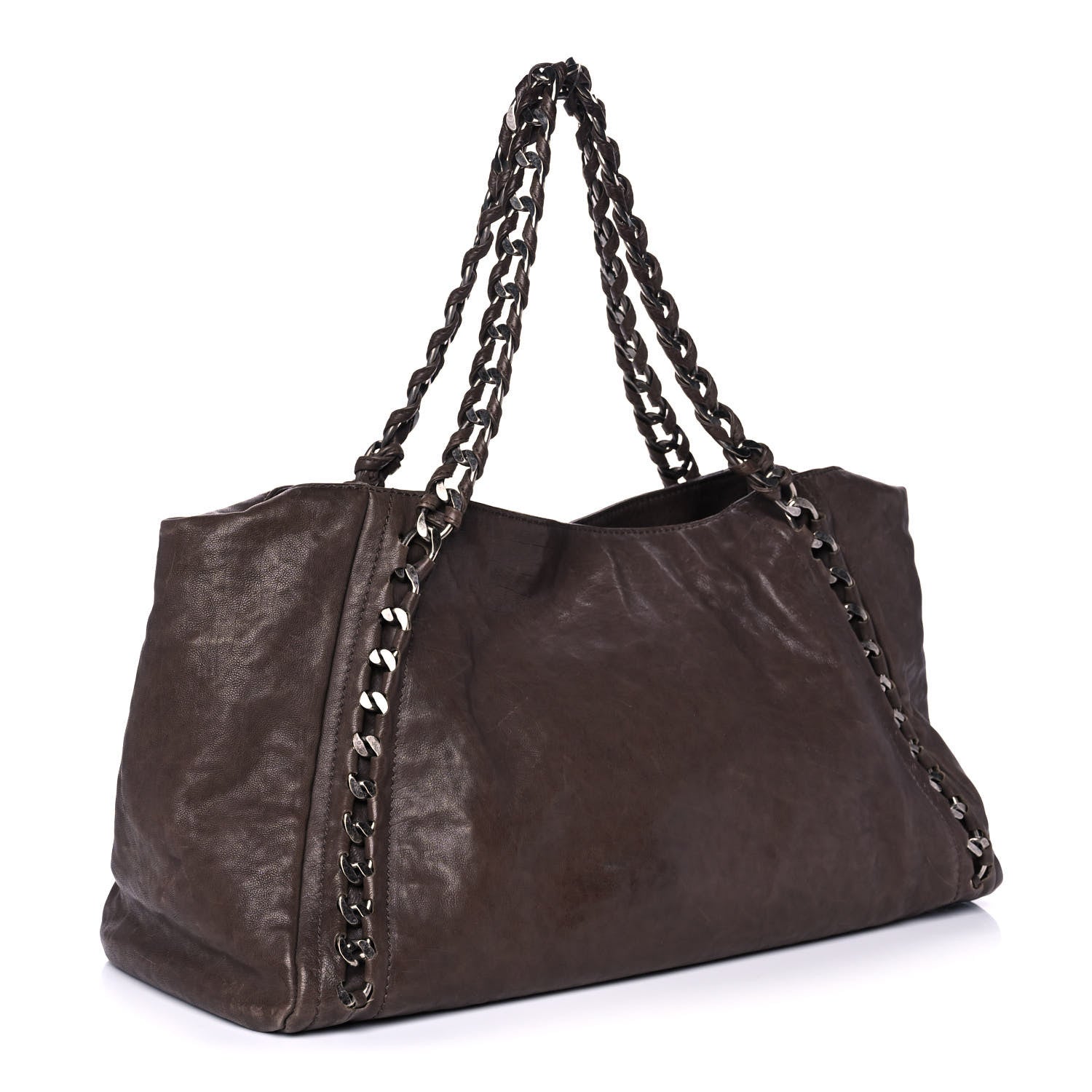 Chanel Calfskin East West Modern Chain Tote Dark Brown 3 of 14