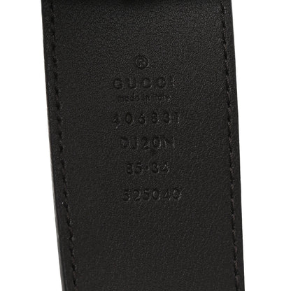 Gucci Textured Dollar Calfskin Double G 40mm Belt 85 34 Dark Cocoa 3 of 5