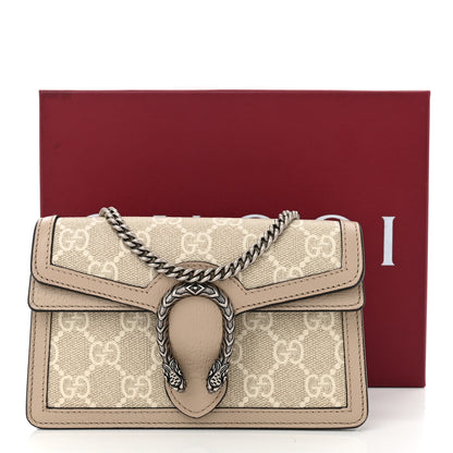 Gucci GG Supreme Monogram Textured Dollar Calfskin Super Mini Dionysus Shoulder Bag Beige Mystic White Oatmeal 11 of 11