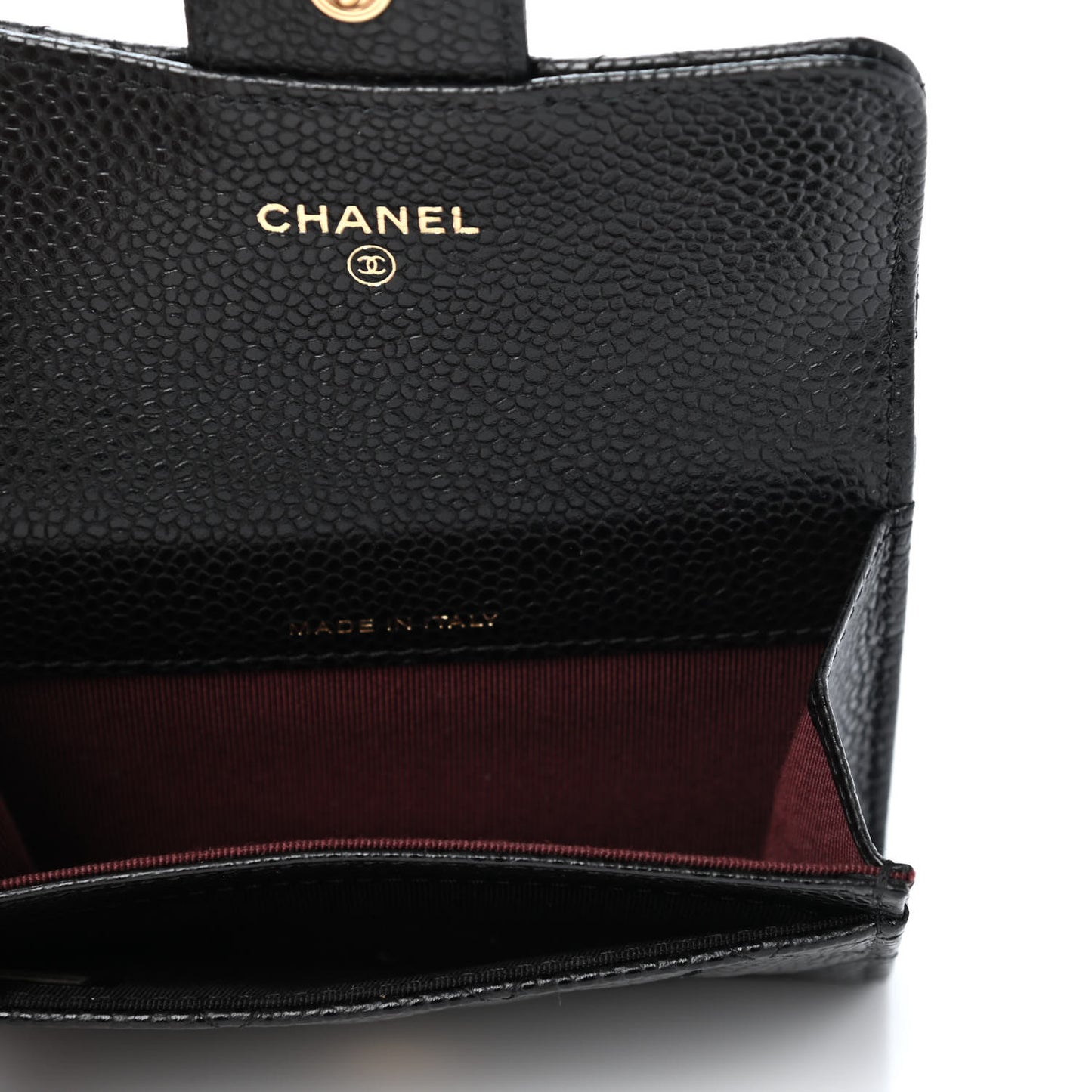 Caviar Quilted Flap Card Holder Black