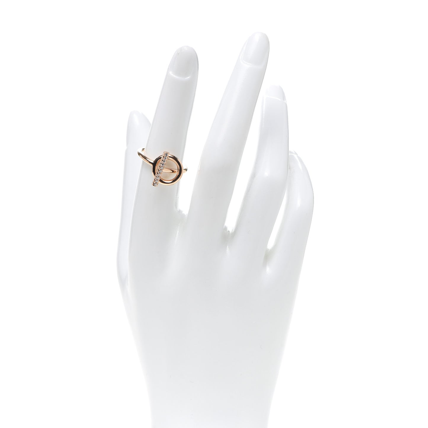 18K Rose Gold Diamond PM Echappee Ring 52 6