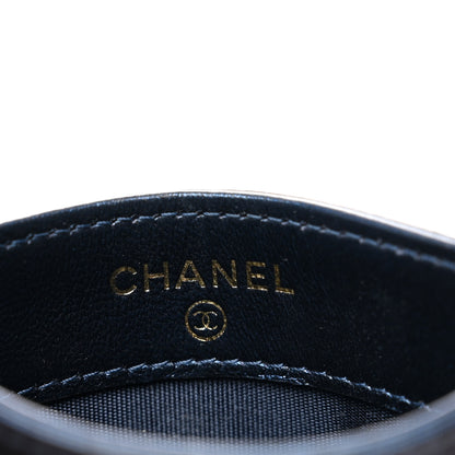 Chanel Metallic Lambskin Quilted Boy Card Holder Navy Blue 6 of 9