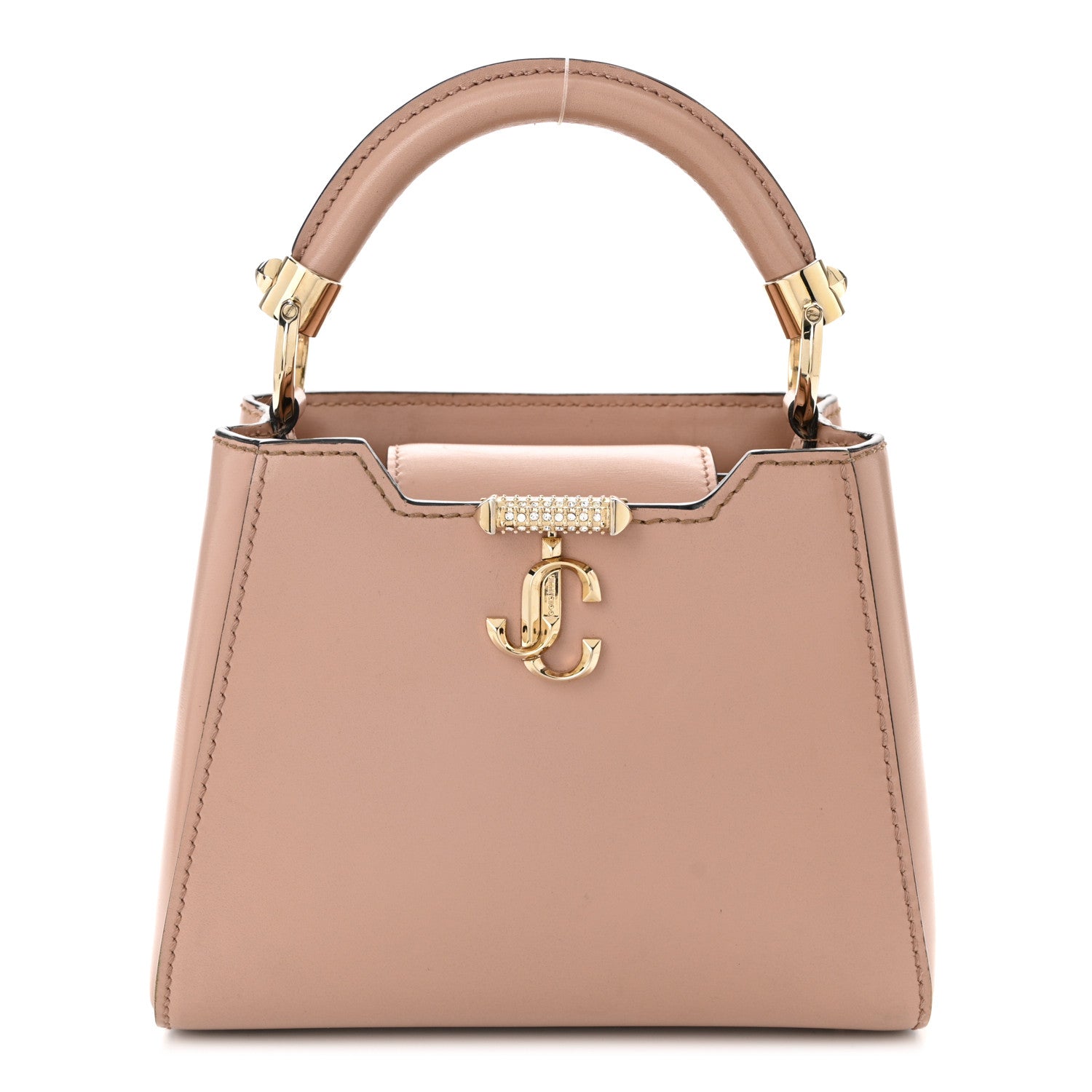 Jimmy Choo Calfskin Mini Varenne Top Handle Satchel Powder Pink 1 of 11