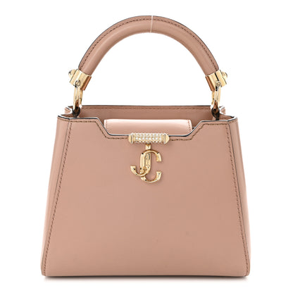Jimmy Choo Calfskin Mini Varenne Top Handle Satchel Powder Pink 1 of 11