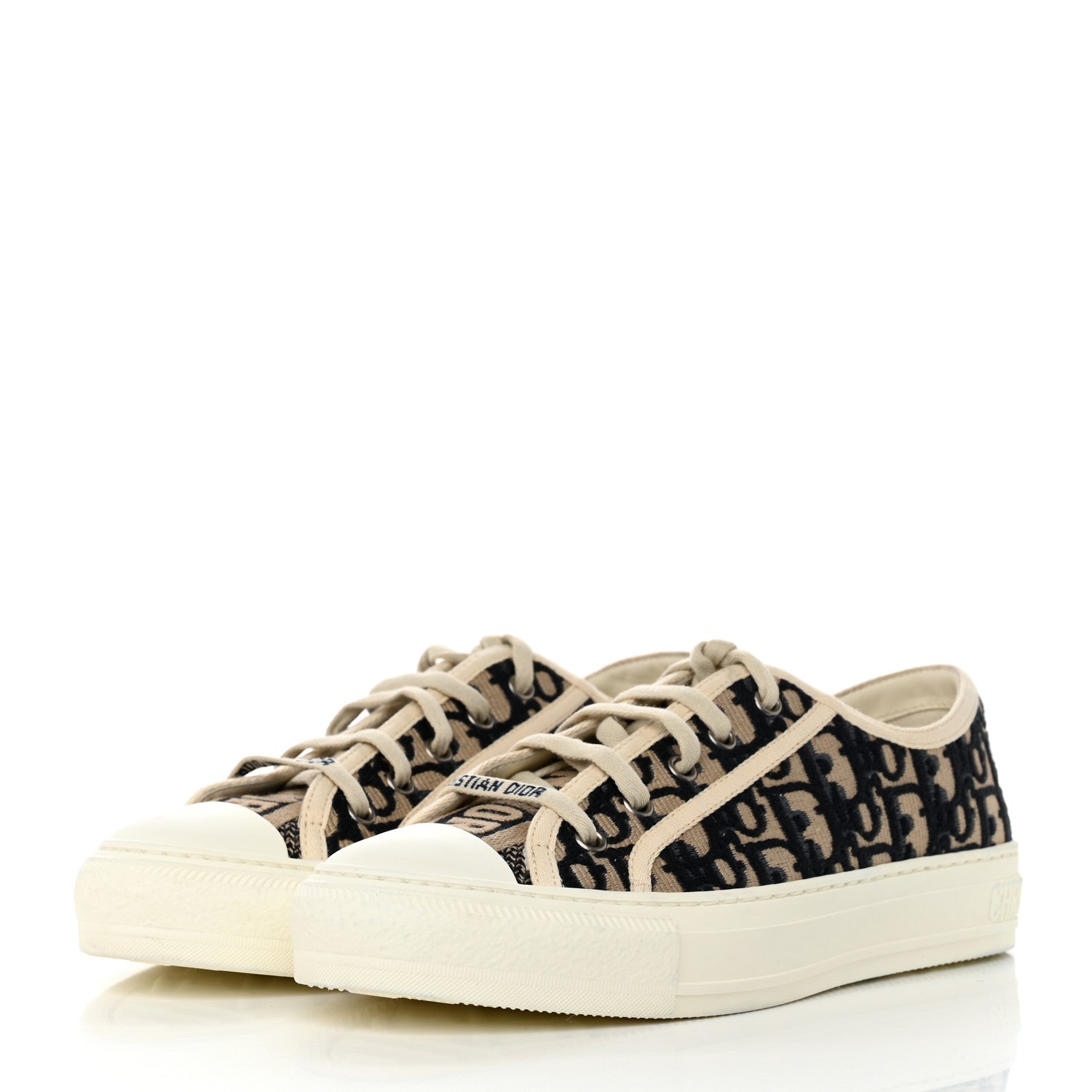 Christian Dior Canvas Oblique Walk'N'Dior Low Top Sneakers 39.5 Deep Blue 3 of 9