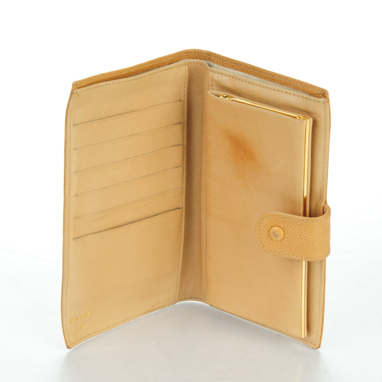 Caviar Timeless CC French Wallet Beige