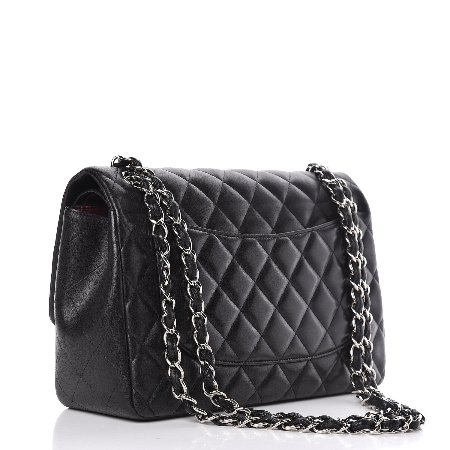 Chanel Lambskin Quilted Jumbo Double Flap Black 3 of 26