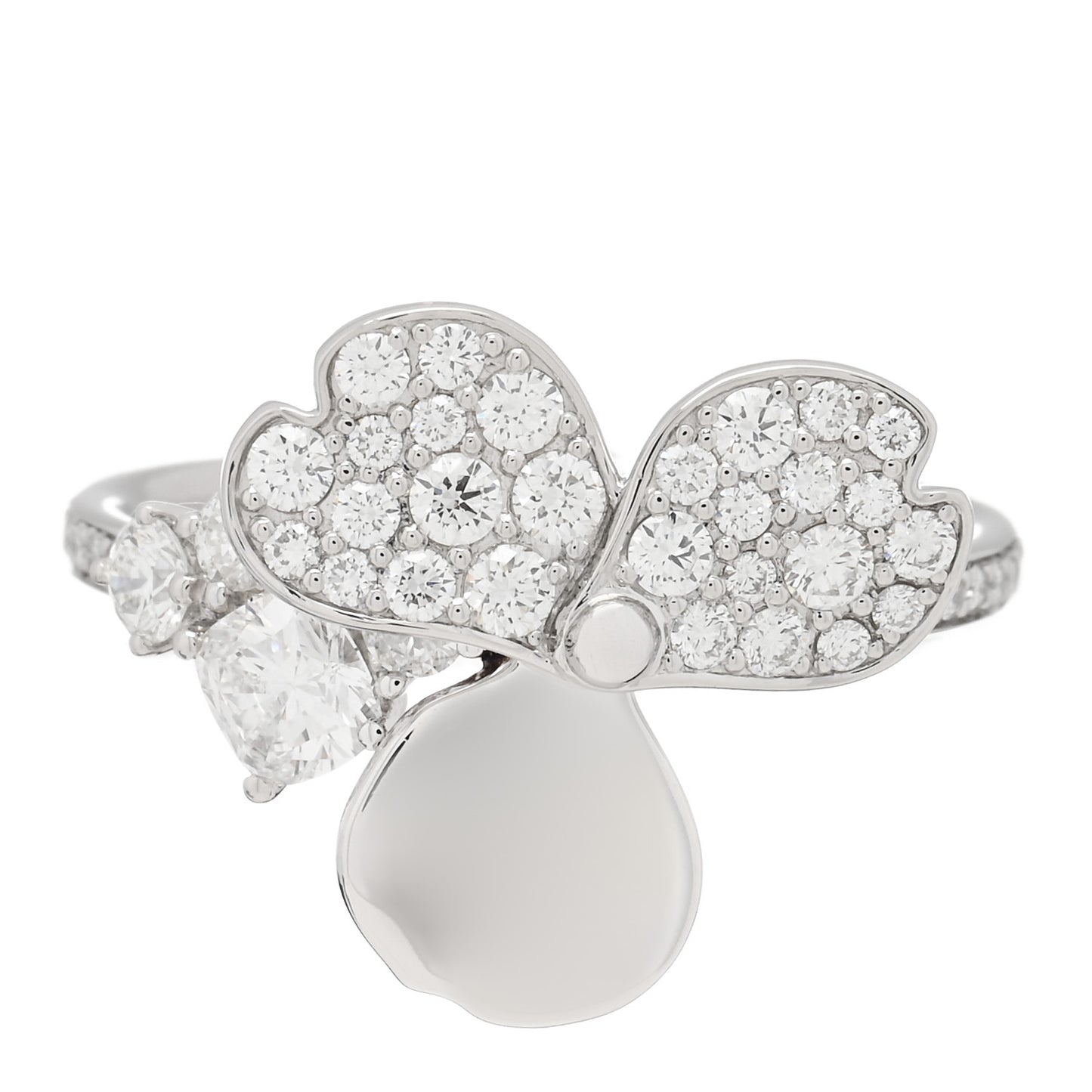 Platinum Diamond Paper Flowers Mixed Cluster Ring 49 5