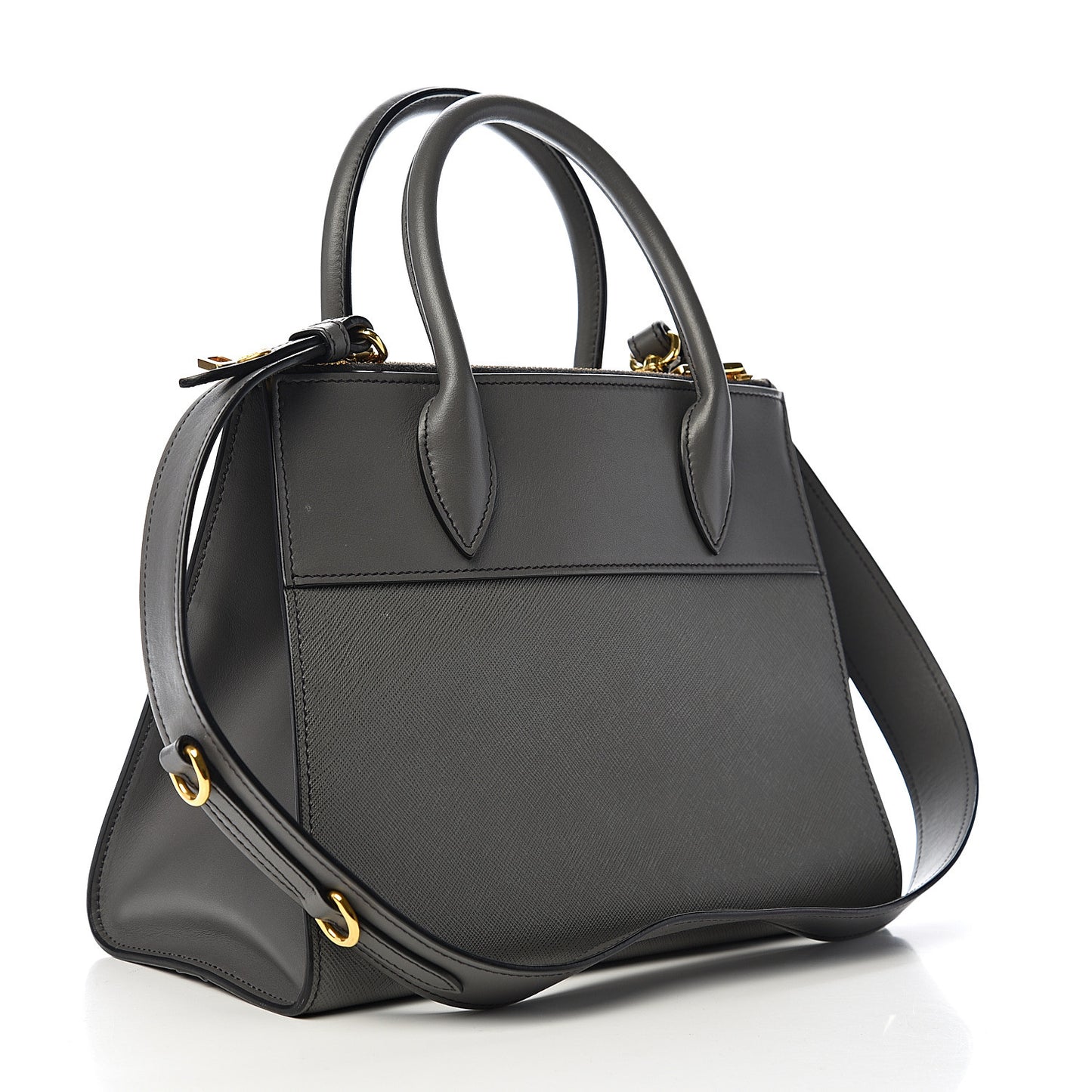 Saffiano City Calfskin Small Paradigme Bag Mercurio