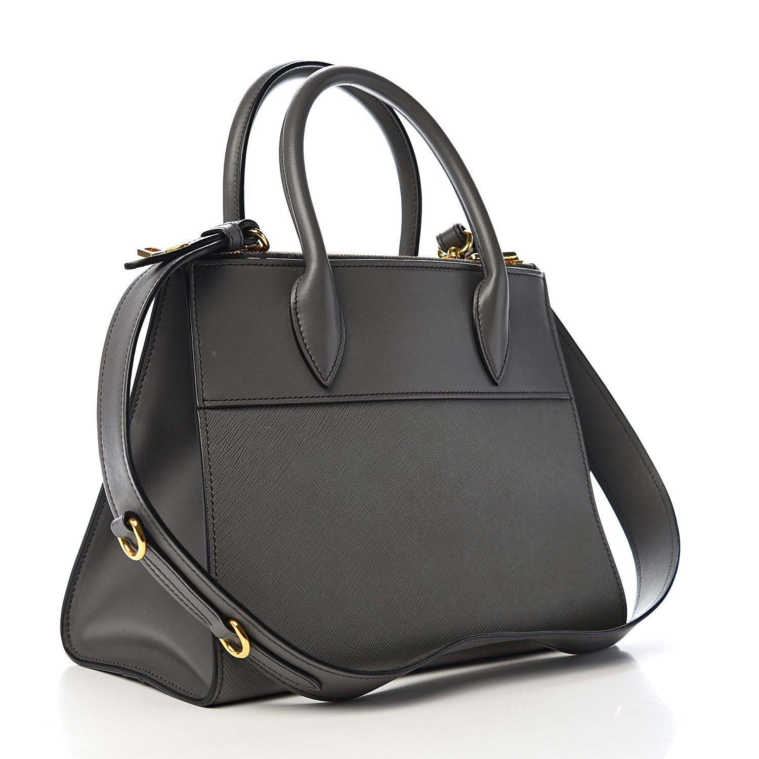 Prada Saffiano City Calfskin Small Paradigme Bag Mercurio 2 of 9