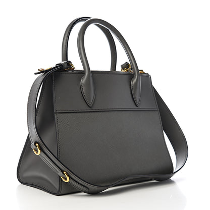 Prada Saffiano City Calfskin Small Paradigme Bag Mercurio 2 of 9