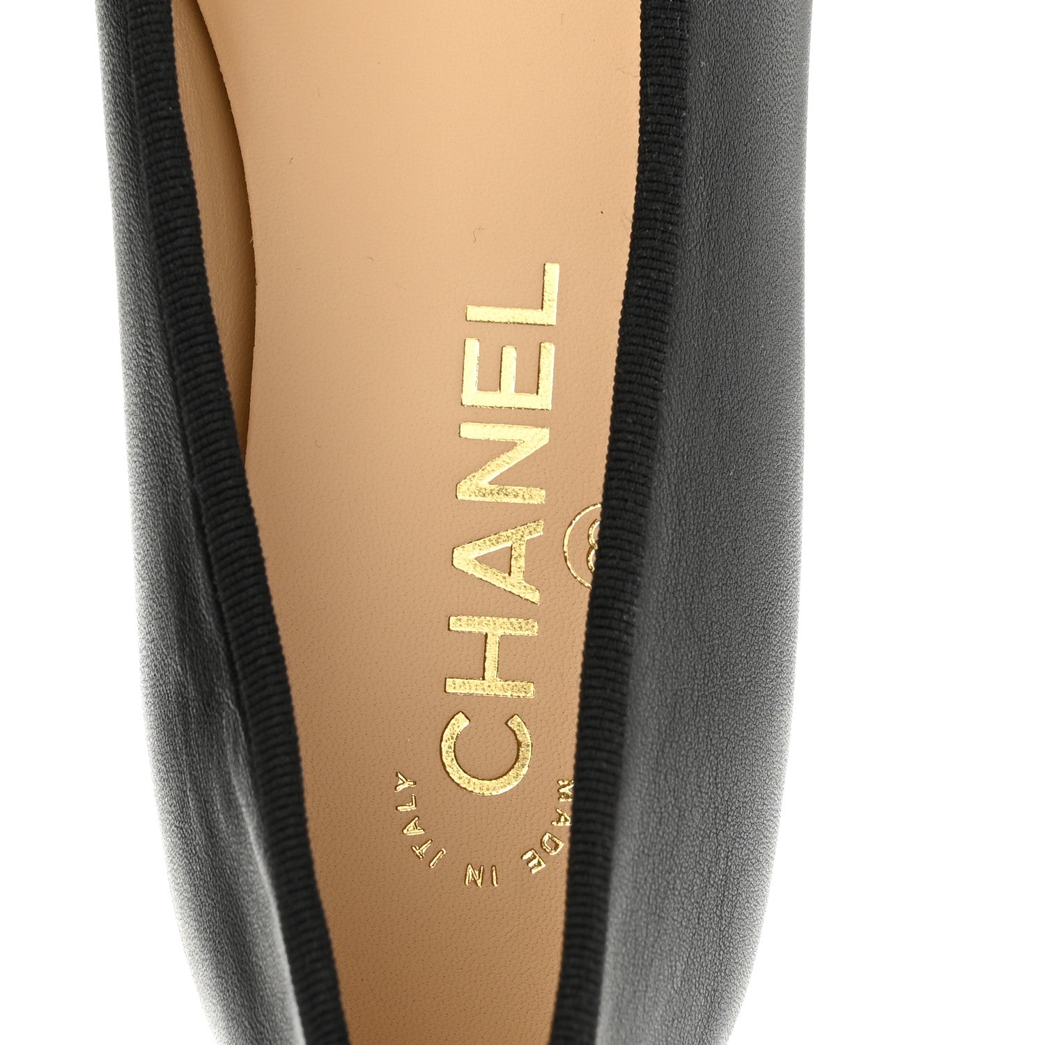 Chanel Lambskin Patent Cap Toe Ballerina Flats 37.5 Black 7 of 10