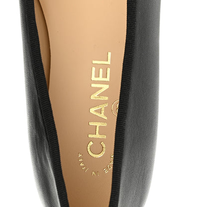 Chanel Lambskin Patent Cap Toe Ballerina Flats 37.5 Black 7 of 10