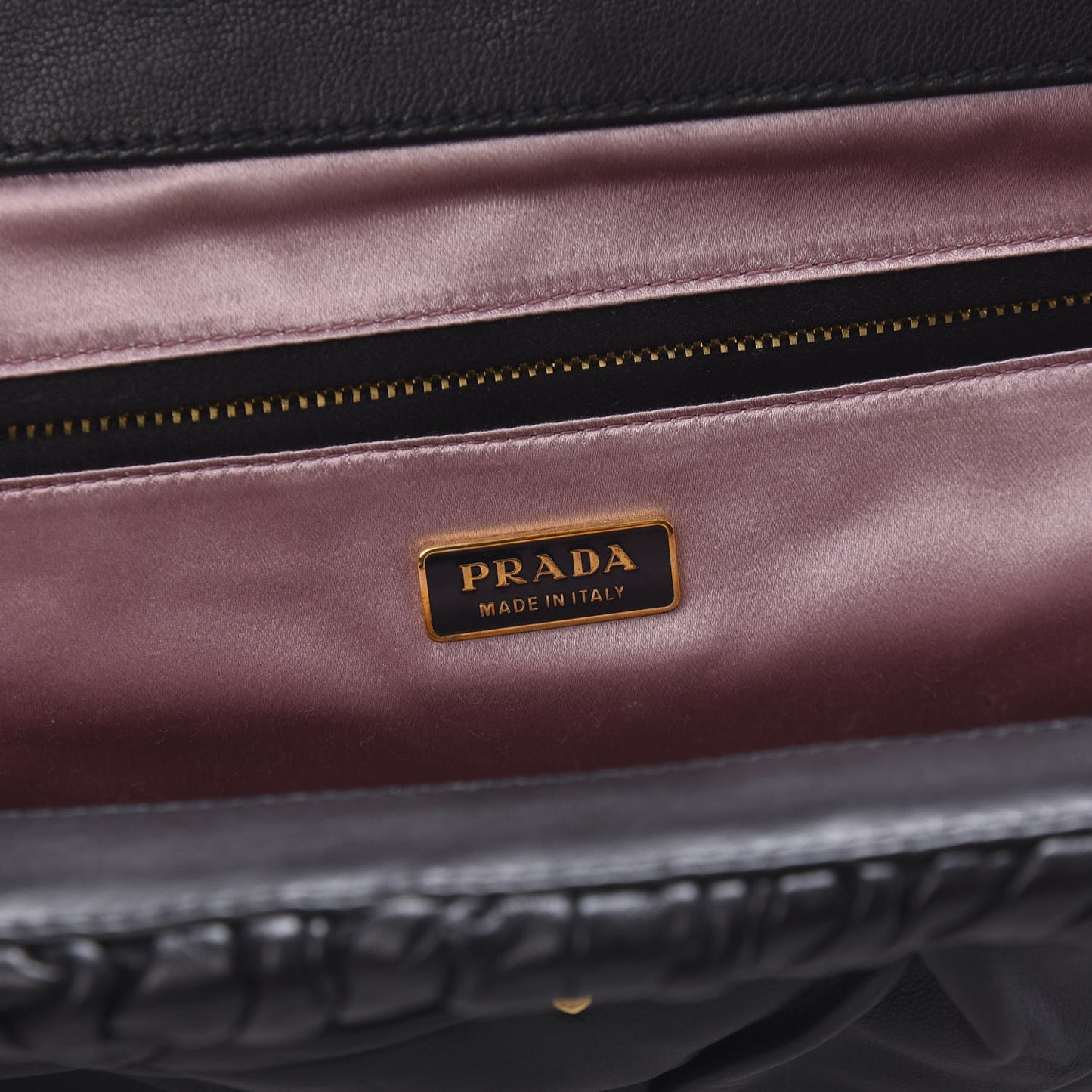 Nappa Pleated Pochette Clutch Black