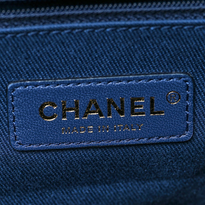 Chanel Sheepskin Caviar Quilted Large Shopping Tote Navy 6 of 11