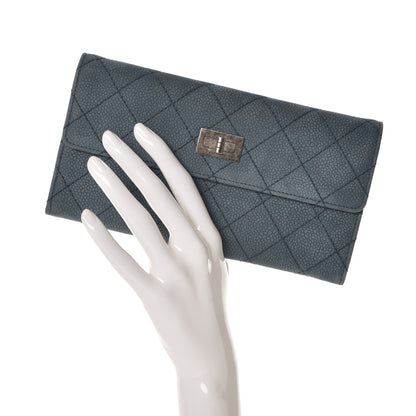 Chanel Iridescent Caviar Quilted Large Reissue Flap Wallet Blue 2 of 9