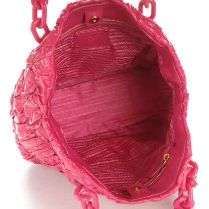 Prada Vernice Gaufre Tote Fuxia 5 of 7