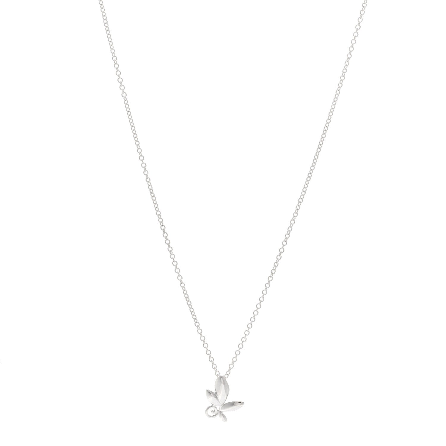 Tiffany Sterling Silver Paloma Picasso Olive Leaf Pendant Necklace 1 of 4