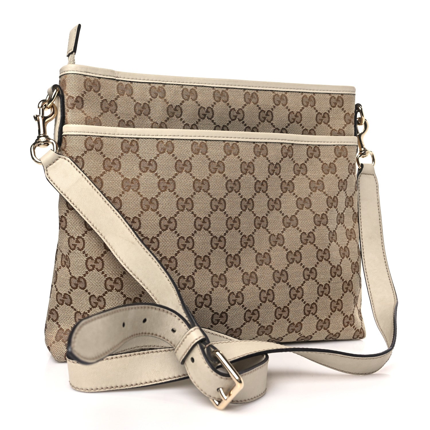 Gucci Monogram Medium Flat Messenger Bag Off White 3 of 9