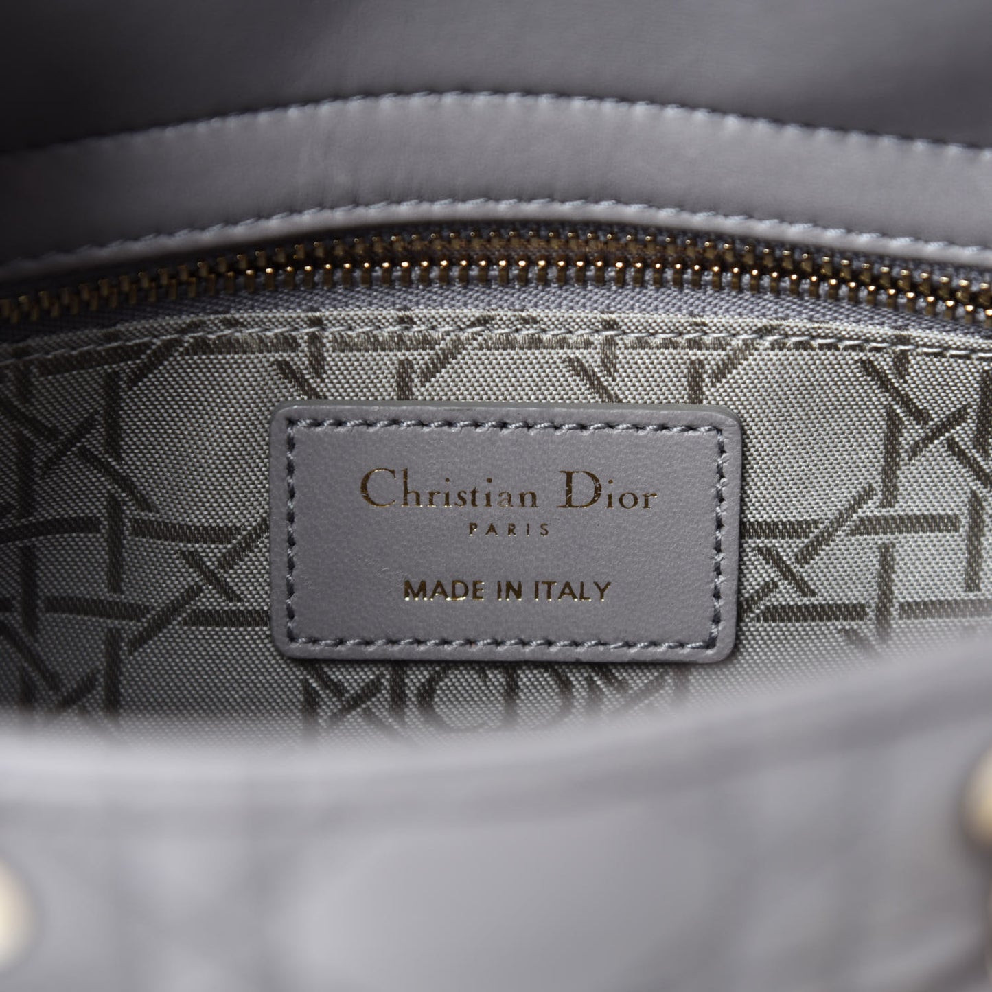 Lambskin Cannage Small Lucky Badges My Lady Dior Gris