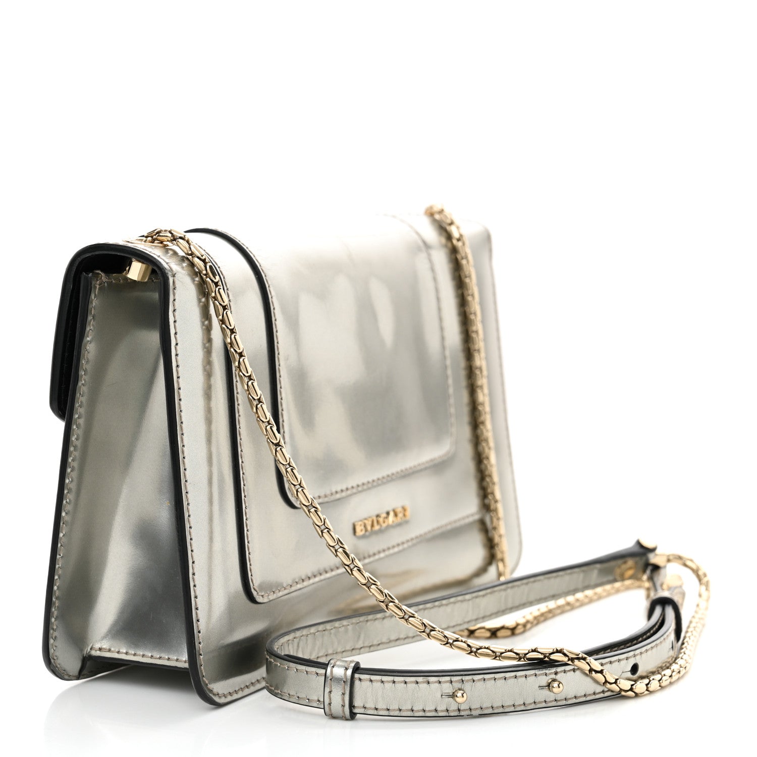 Bulgari Metallic Serpenti Forever Small Shoulder Bag Silver 4 of 11
