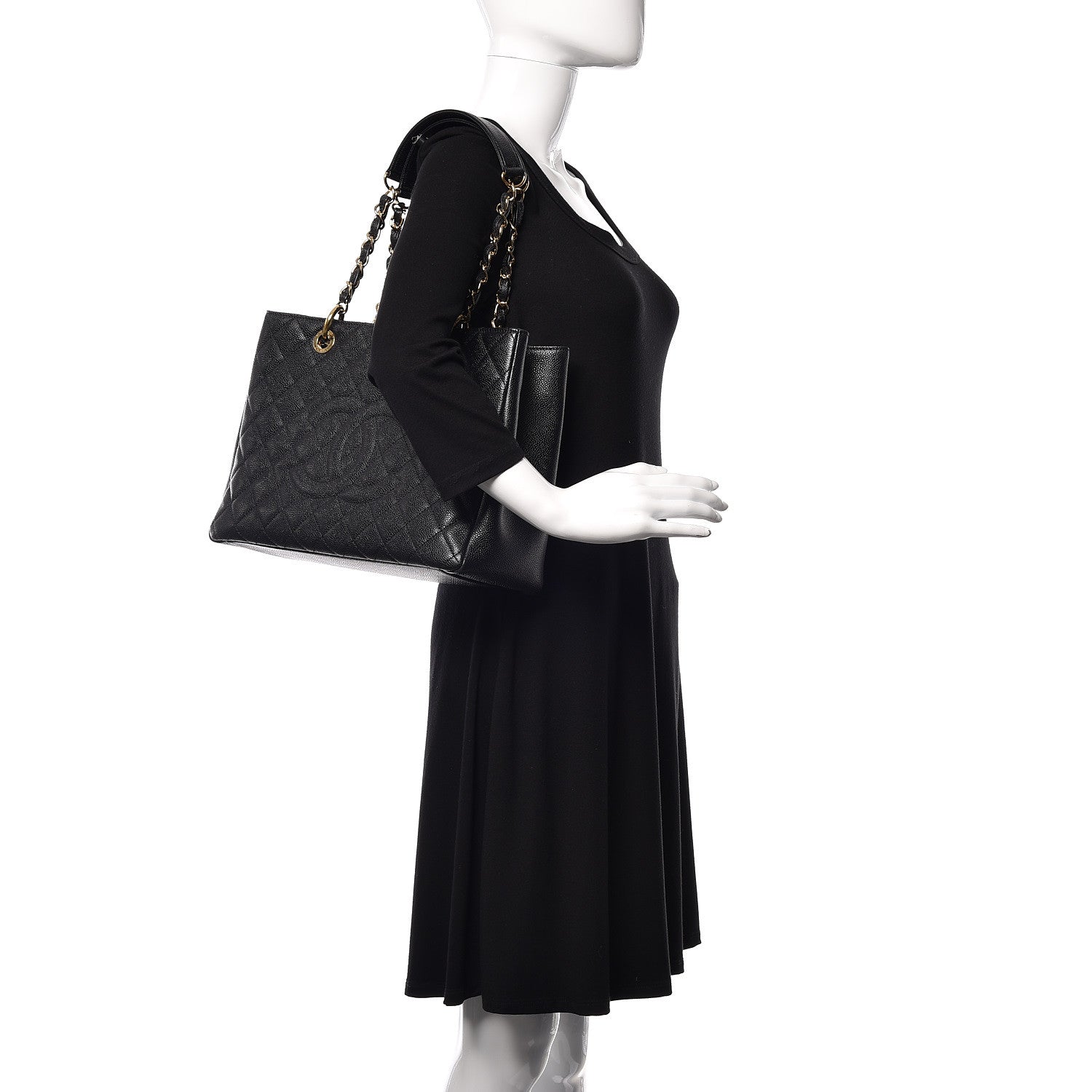 Chanel Caviar Quilted Grand Shopping Tote GST Black 2 of 11