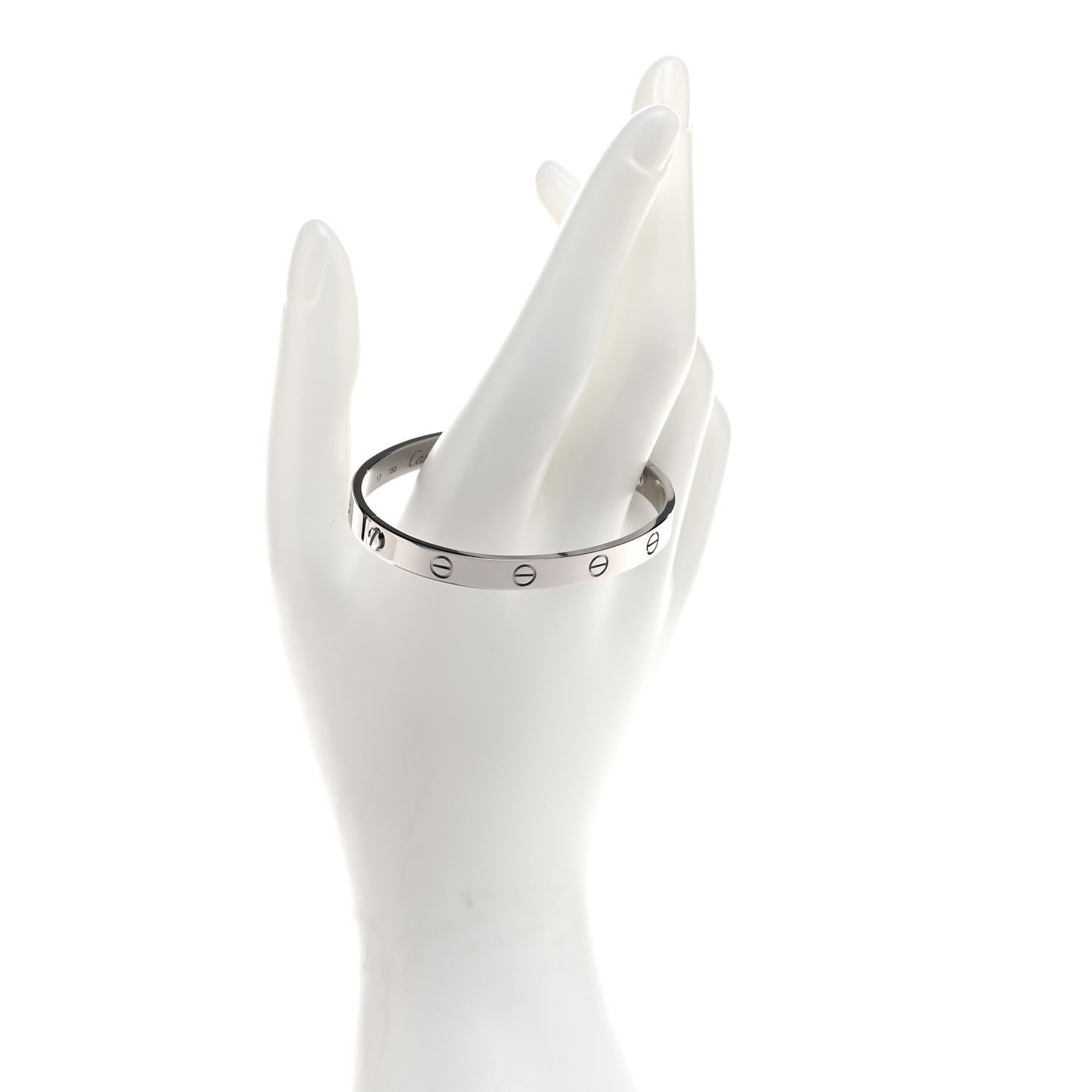 Cartier 18K White Gold LOVE Bracelet 17 2 of 5