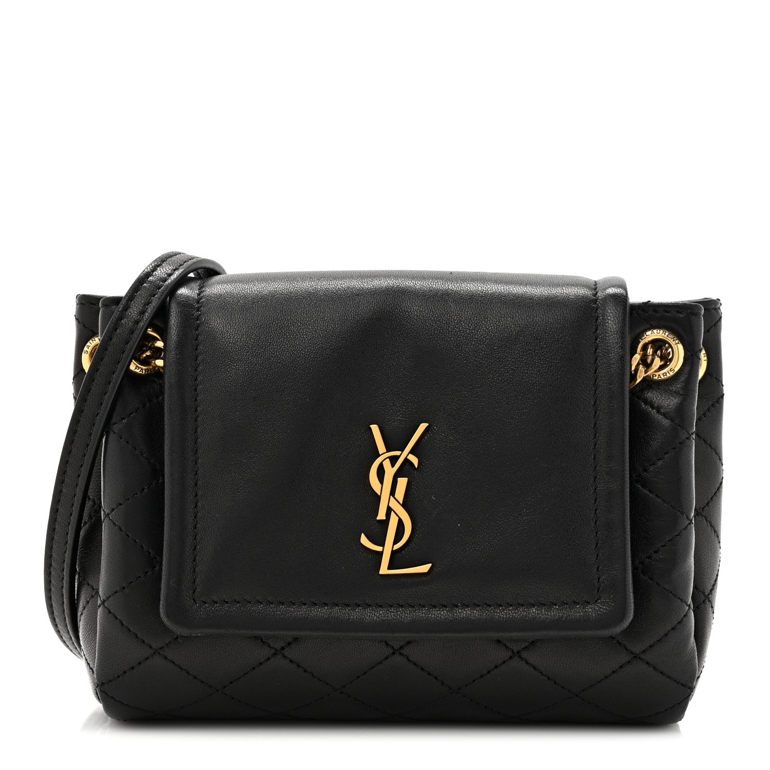 Saint Laurent Lambskin Quilted Monogram Mini Nolita Black 1 of 11