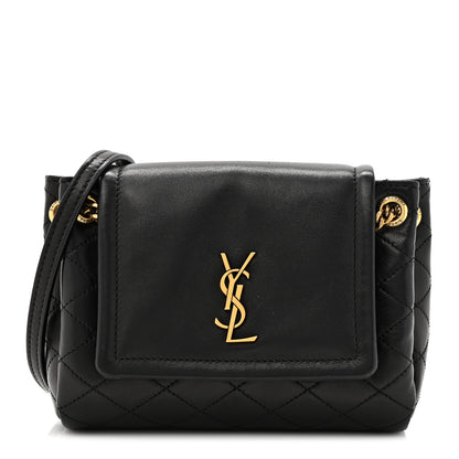 Saint Laurent Lambskin Quilted Monogram Mini Nolita Black 1 of 11