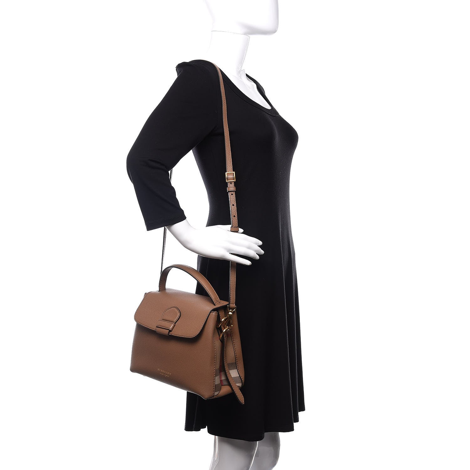 Burberry Derby Calfskin House Check Small Camberley Dark Sand 2 of 9