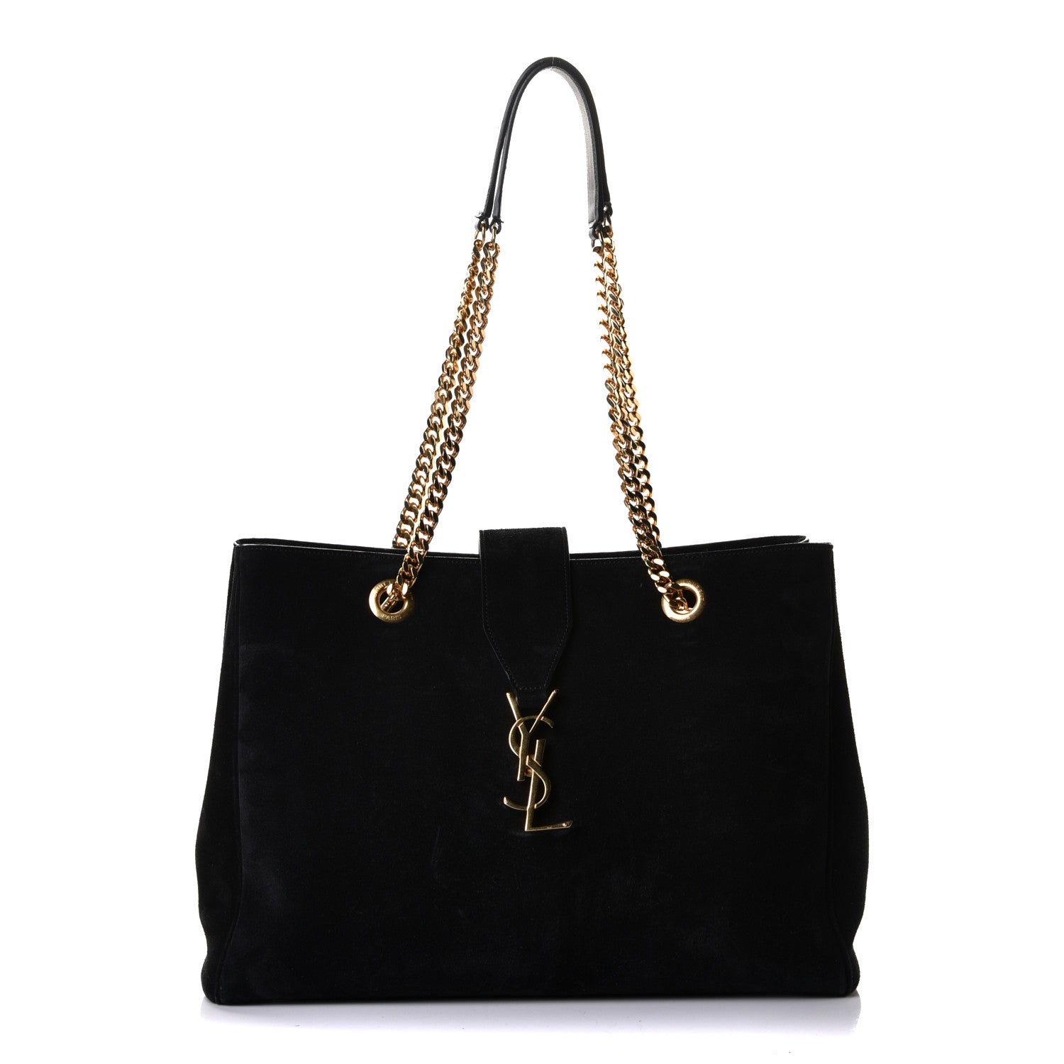 Saint Laurent Suede Monogram Cassandre Shopper Black 1 of 5
