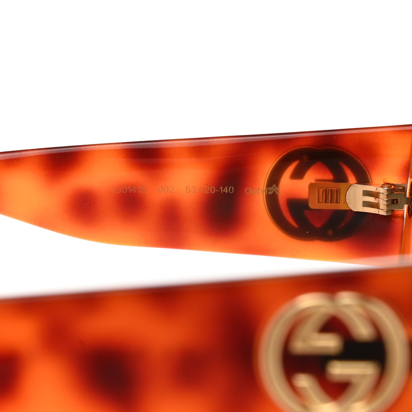 Acetate Square Frame Sunglasses GG0141S Tortoise
