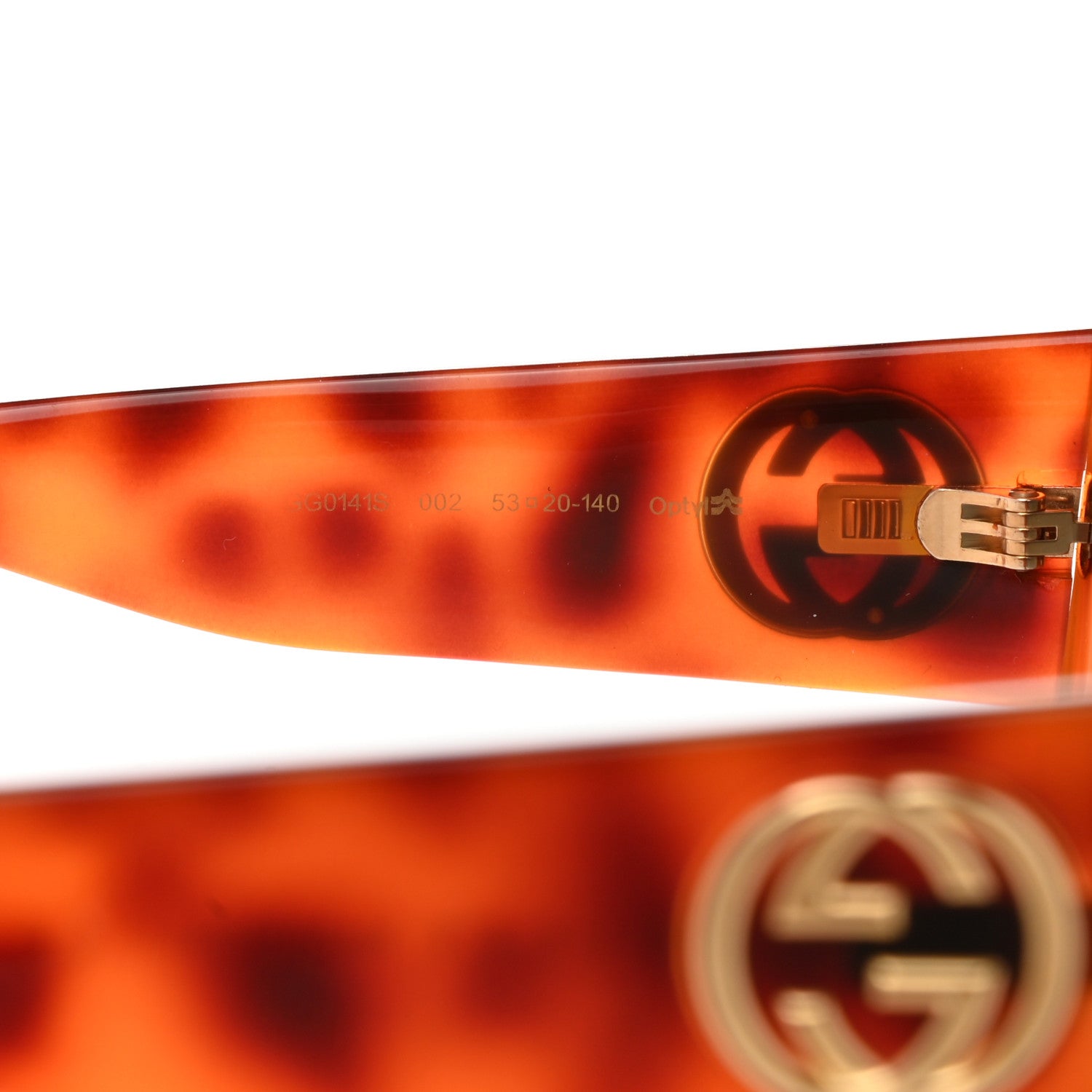 Gucci Acetate Square Frame Sunglasses GG0141S Tortoise 7 of 8