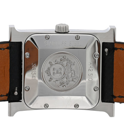 Hermes Stainless Steel Epsom 26mm Heure H Hour Automatic Watch Noir 4 of 5