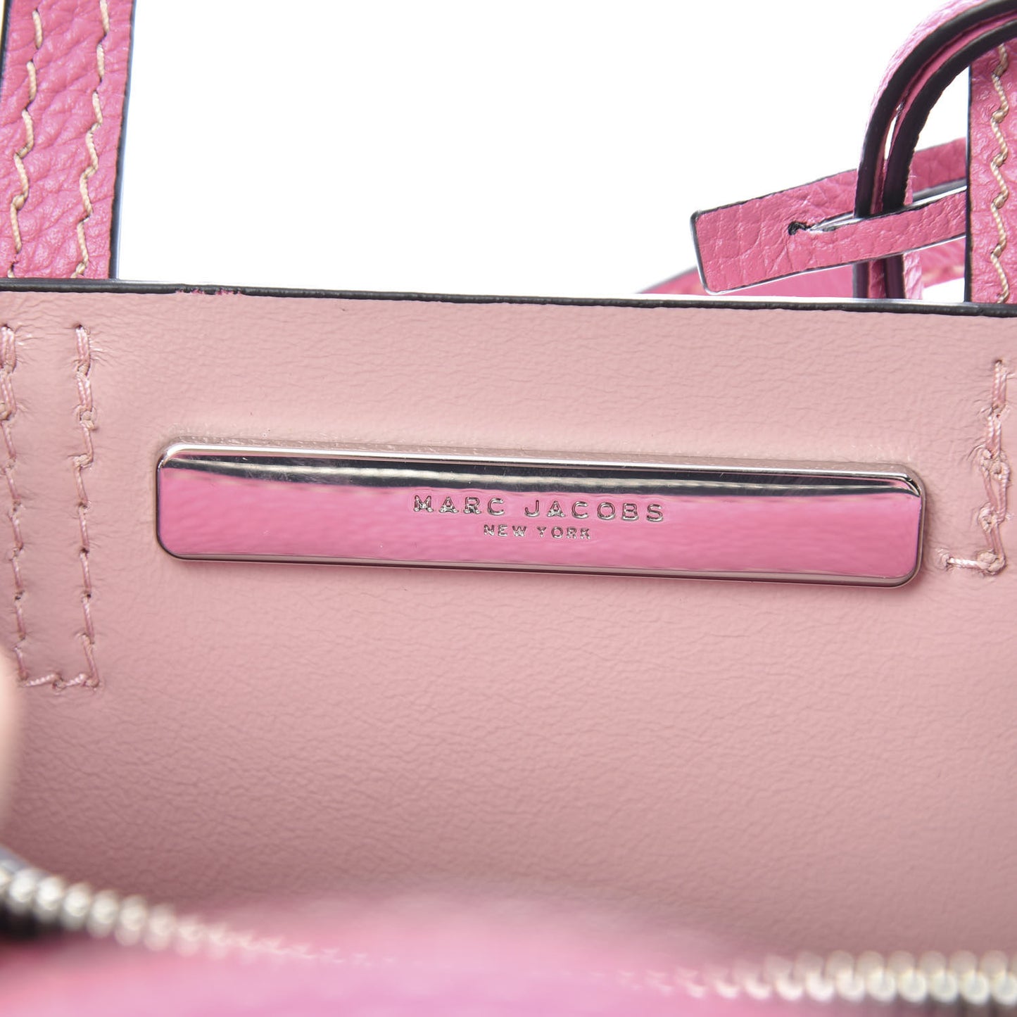 Grained Calfskin Mini Grind Tote Pink