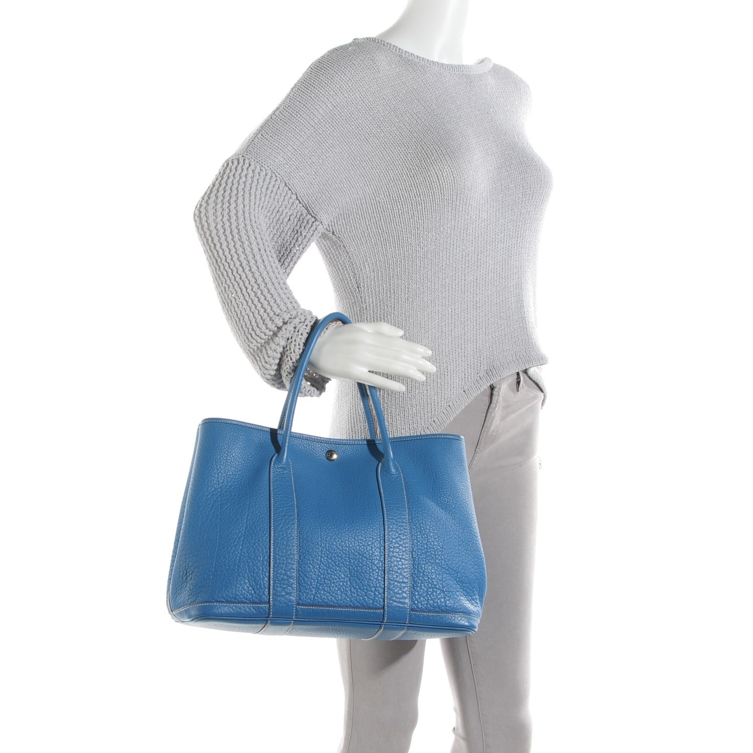 Hermes Negonda Garden Party Tote 36 MM Blue Jean 3 of 9