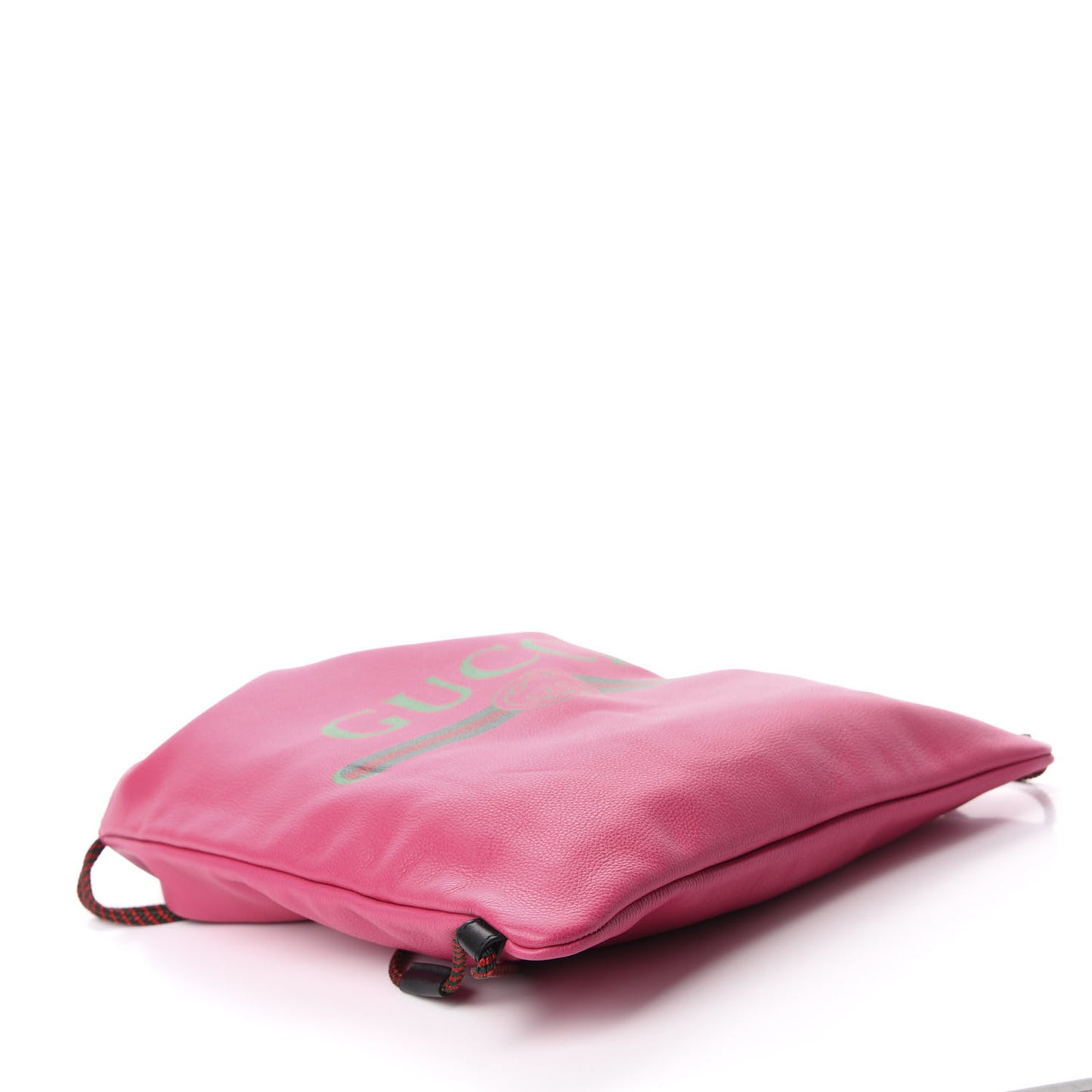 Grained Calfskin Logo Drawstring Backpack Box Pink Green Black