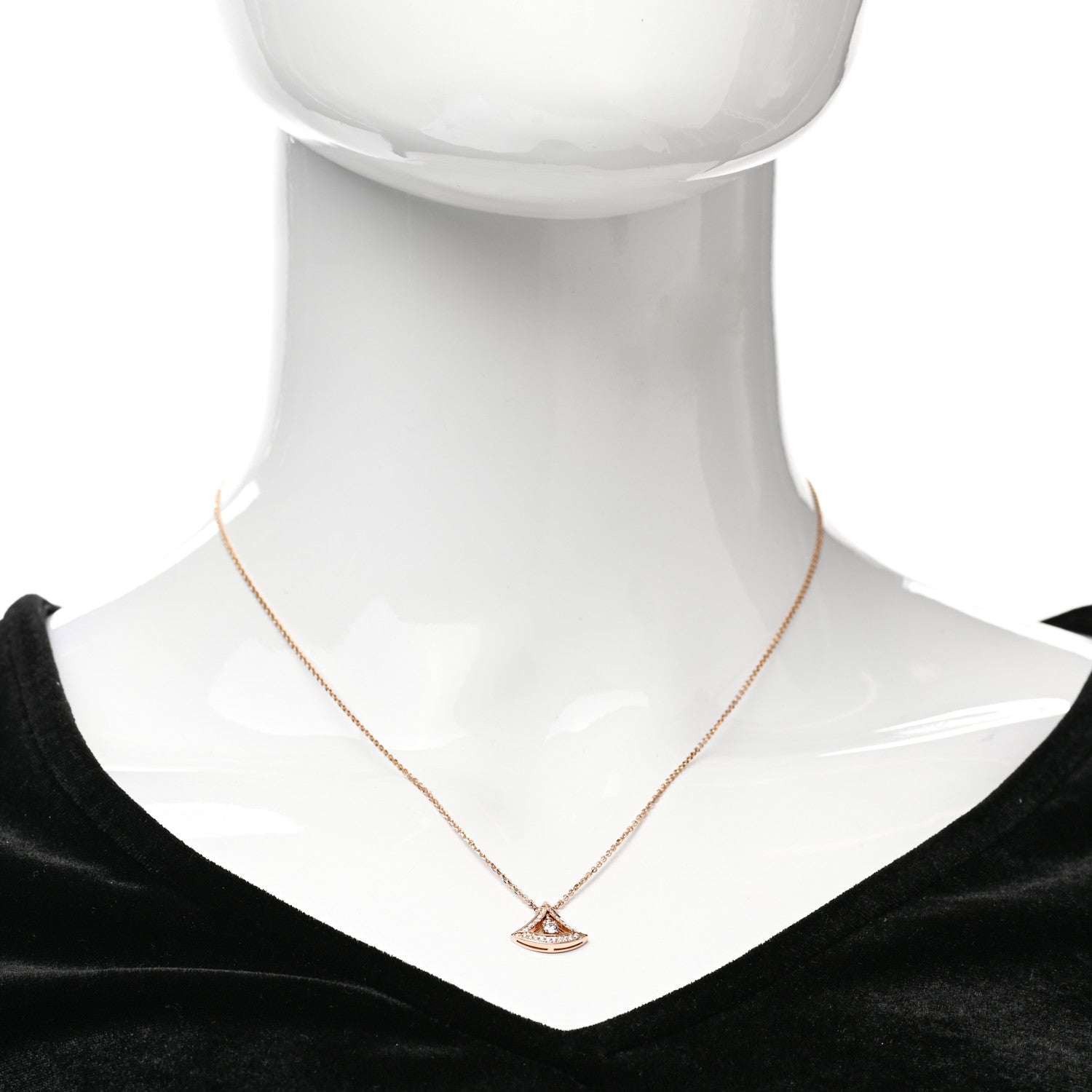 Bulgari 18K Rose Gold Diamond Divas' Dream Openwork Pave Pendant Necklace 2 of 7
