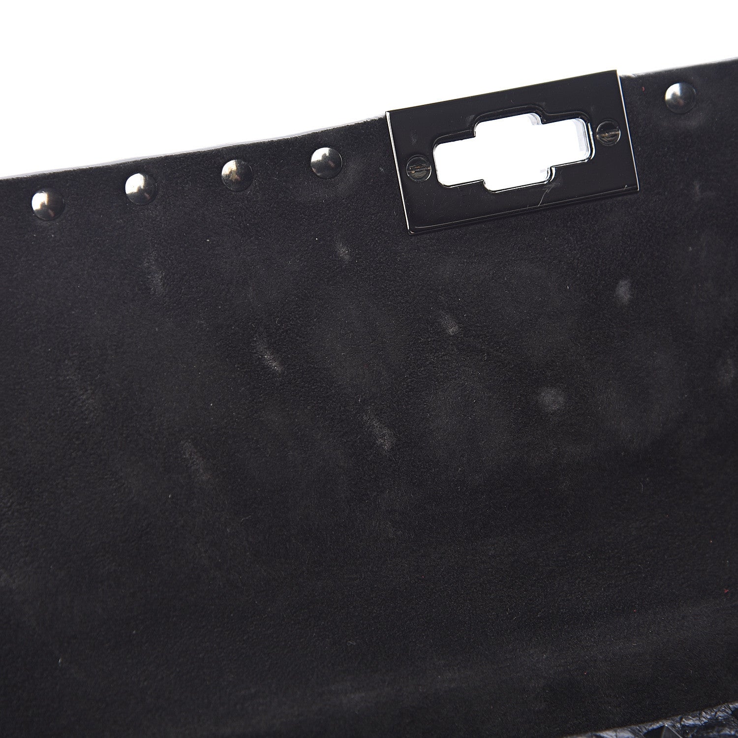 Valentino Garavani Craquele Nappa Medium Rockstud Spike Shoulder Bag Black 7 of 13
