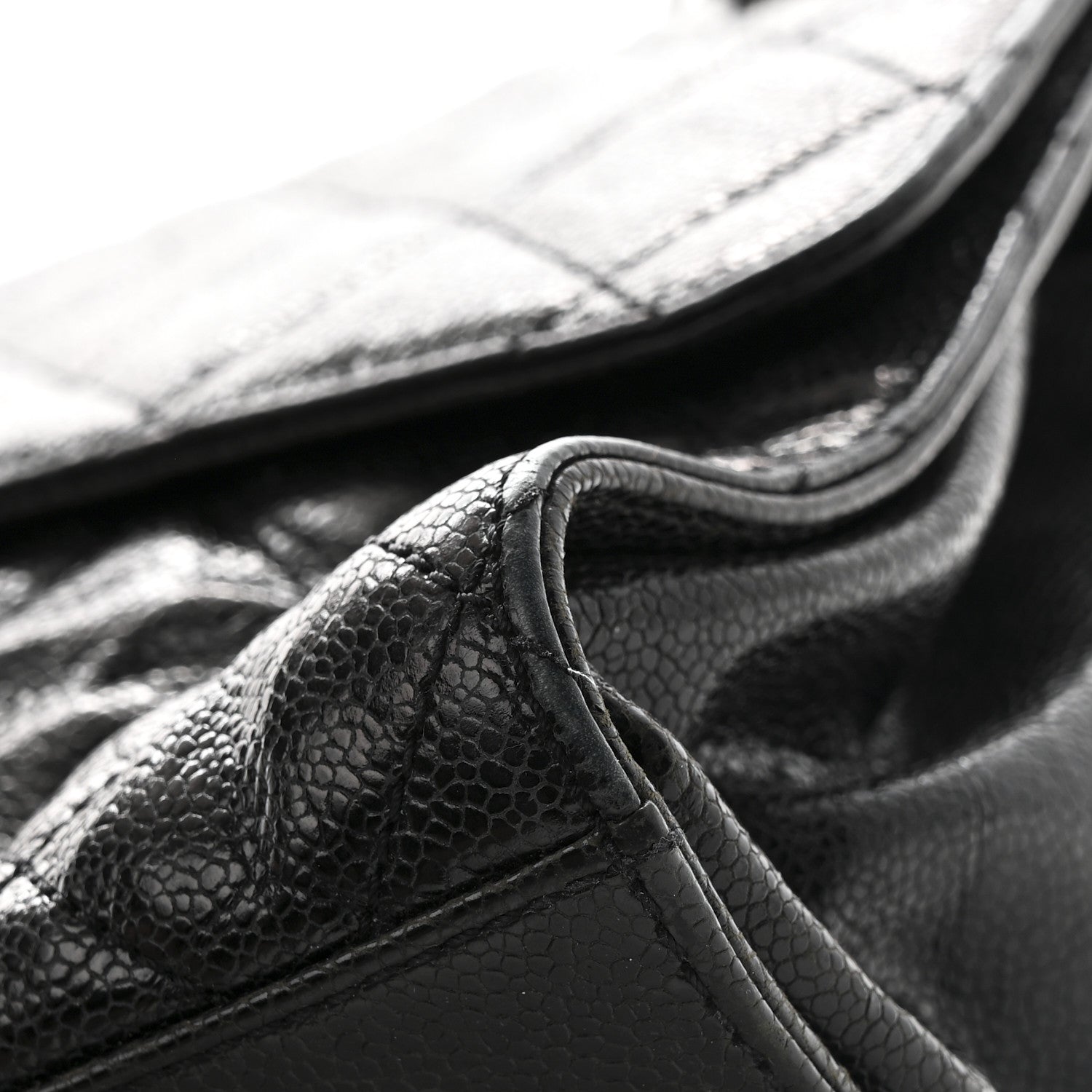 Chanel Crumpled Grained Calfskin Jumbo CC Crave Flap Black 11 of 11