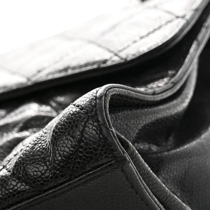 Chanel Crumpled Grained Calfskin Jumbo CC Crave Flap Black 11 of 11