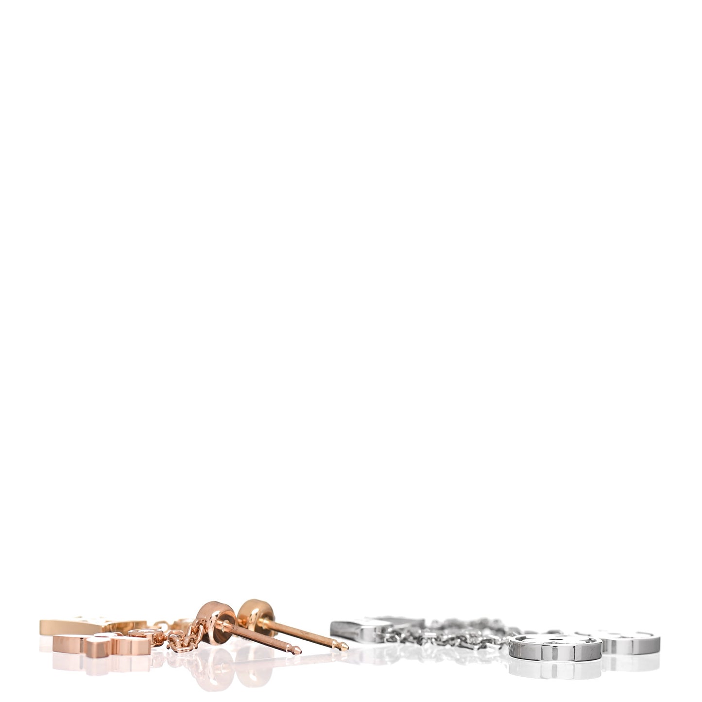 18K Yellow White Pink Gold Diamond Blossom Long Drop Earrings
