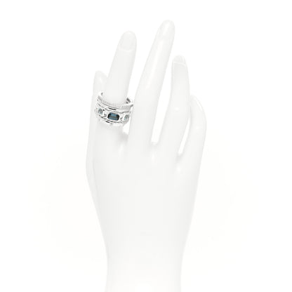 David Yurman Sterling Silver Diamond Hampton Blue Topaz 15mm Stax Five-Row Ring 57 8 2 of 4