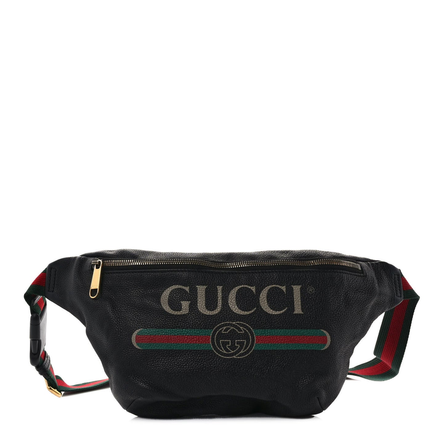 Grained Calfskin Logo Belt Bag Black