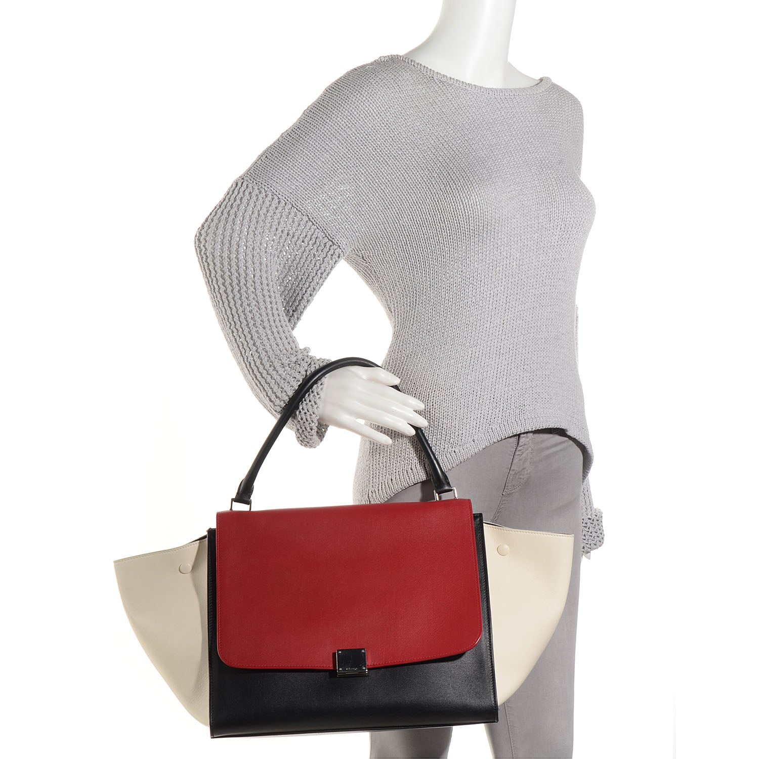 Celine Calfskin Large Tri-Color Trapeze 2 of 8