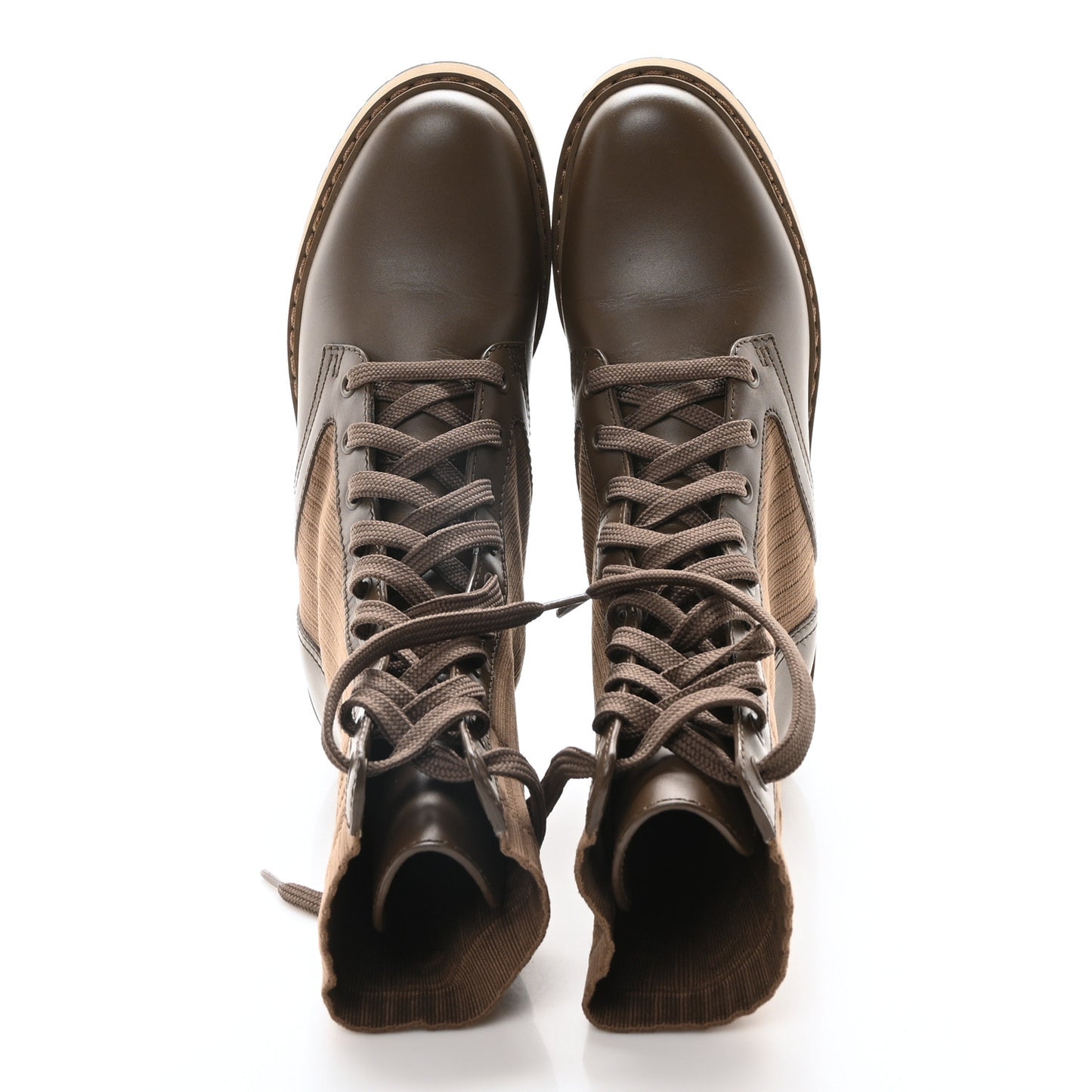 Vitello Stretch Fabric FF Rockoko Biker Boots 36.5 Maya Chocolate