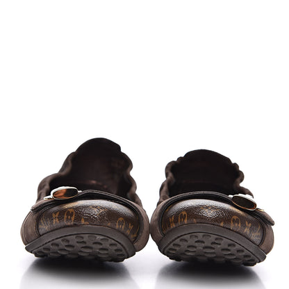 Louis Vuitton Monogram Suede Lucky Ballerina Flats 39 Brown 2 of 8